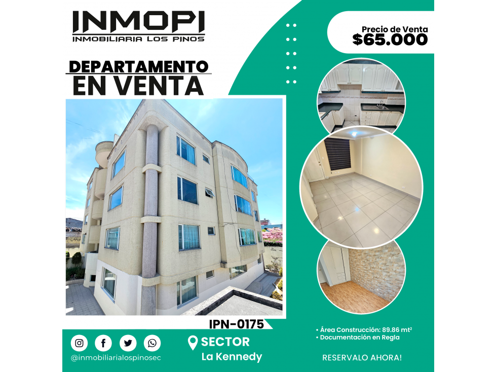 INMOPI VENDE DEPARTAMENTO PB, LA KENNEDY IPN 0175