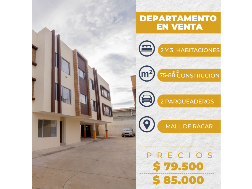 Departamento credito VIP sector mall de Racar