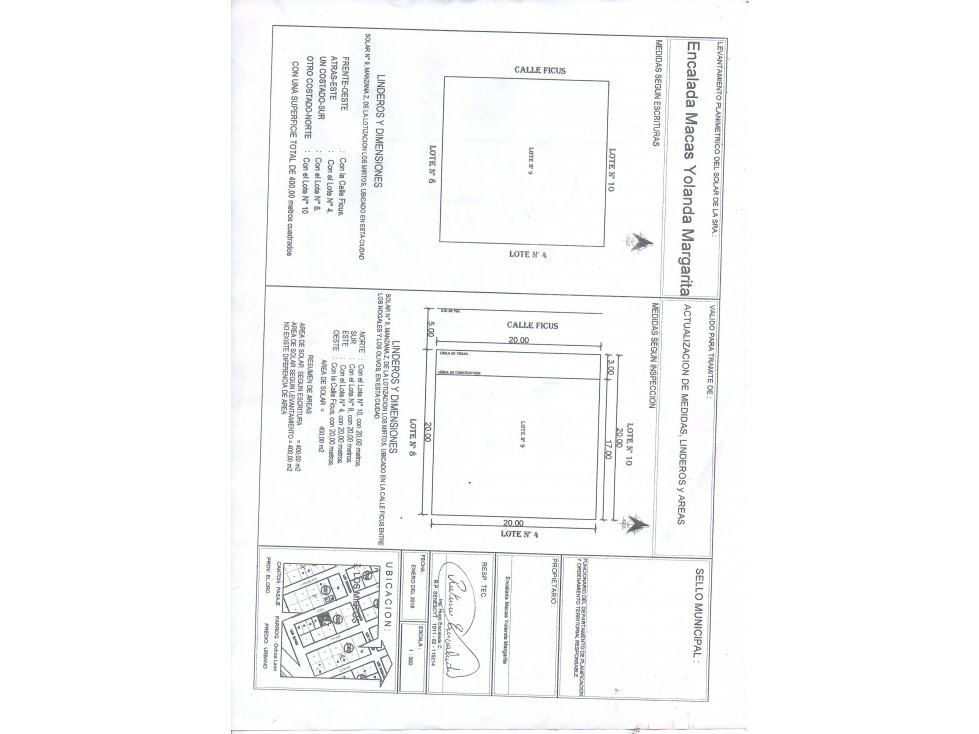 TERRENO EN VENTA EN LOTIZACION MIRTOS EN PASAJE #YE12