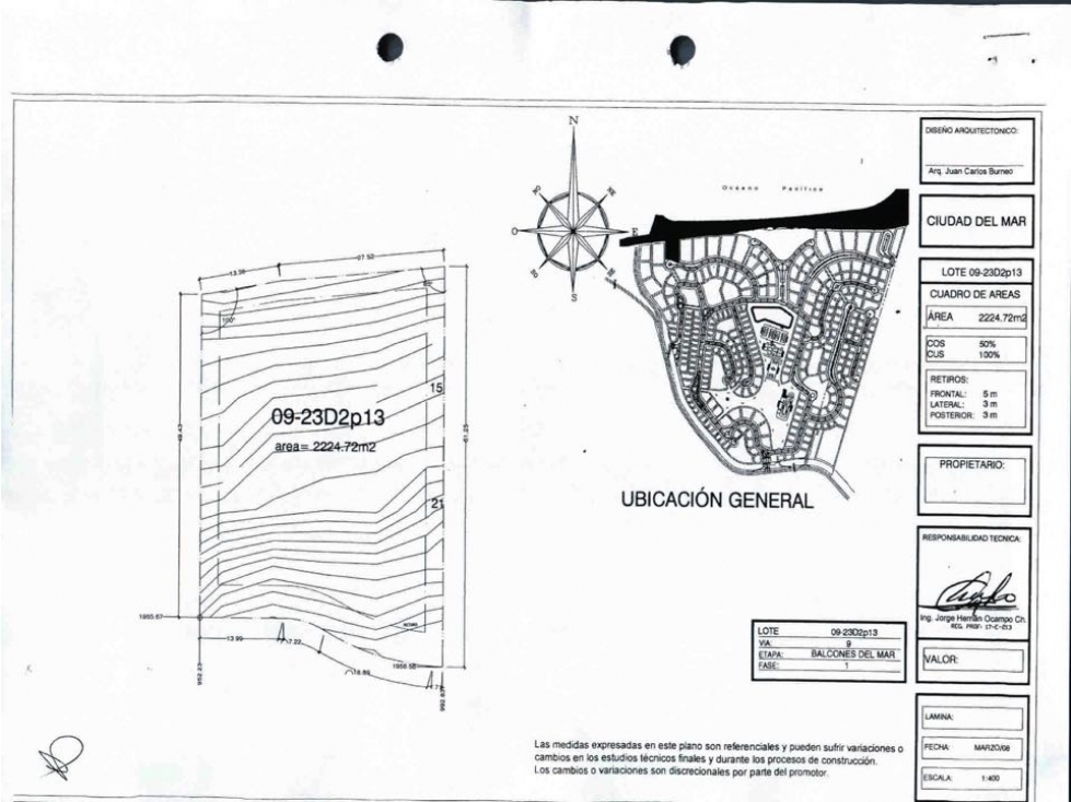 Terreno para construir edificio 1era línea de mar Ciudad del Mar Manta